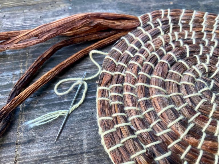 coiled basketry with foraged plant fibres fred branson
